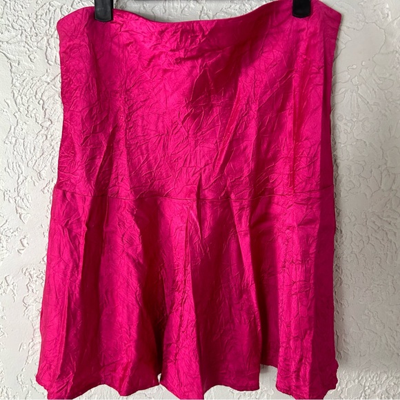 ZARA Crinkle Pink Mini A Line Skirt Blogger Fav Size L - Picture 3 of 14